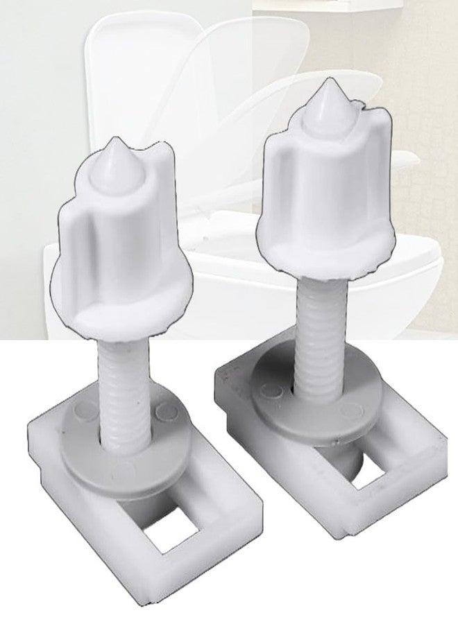 ام ال دي غطاء مقعد المرحاض الهيدروليكي البديل من MLD، مصنوع من بلاستيك PVC أوروبي، طقم براغي تثبيت مفصلية، براغي تثبيت، طقم أدوات إصلاح BOL4040 (زوج واحد، أبيض، بلاستيك) - Image 1